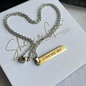 PVD Stainless Steel Silver Engraved Necklace